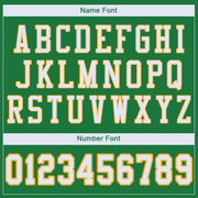 Custom Grass Green White-Gold Mesh Authentic Football Jersey