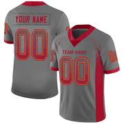 Custom Gray Red-Orange Mesh Drift Fashion Football Jersey