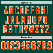 Custom Green Orange-White Mesh Authentic Throwback Football Jersey