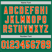 Custom Kelly Green Orange-Black Mesh Authentic Throwback Football Jersey