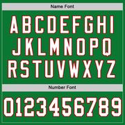 Custom Grass Green White-Red Mesh Authentic Throwback Football Jersey