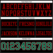 Custom Black Kelly Green-Red Mesh Authentic Football Jersey