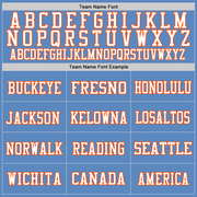 Custom Light Blue Orange-White Mesh Authentic Football Jersey