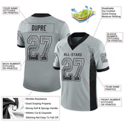 Custom Silver Black-White Mesh Drift Fashion Football Jersey