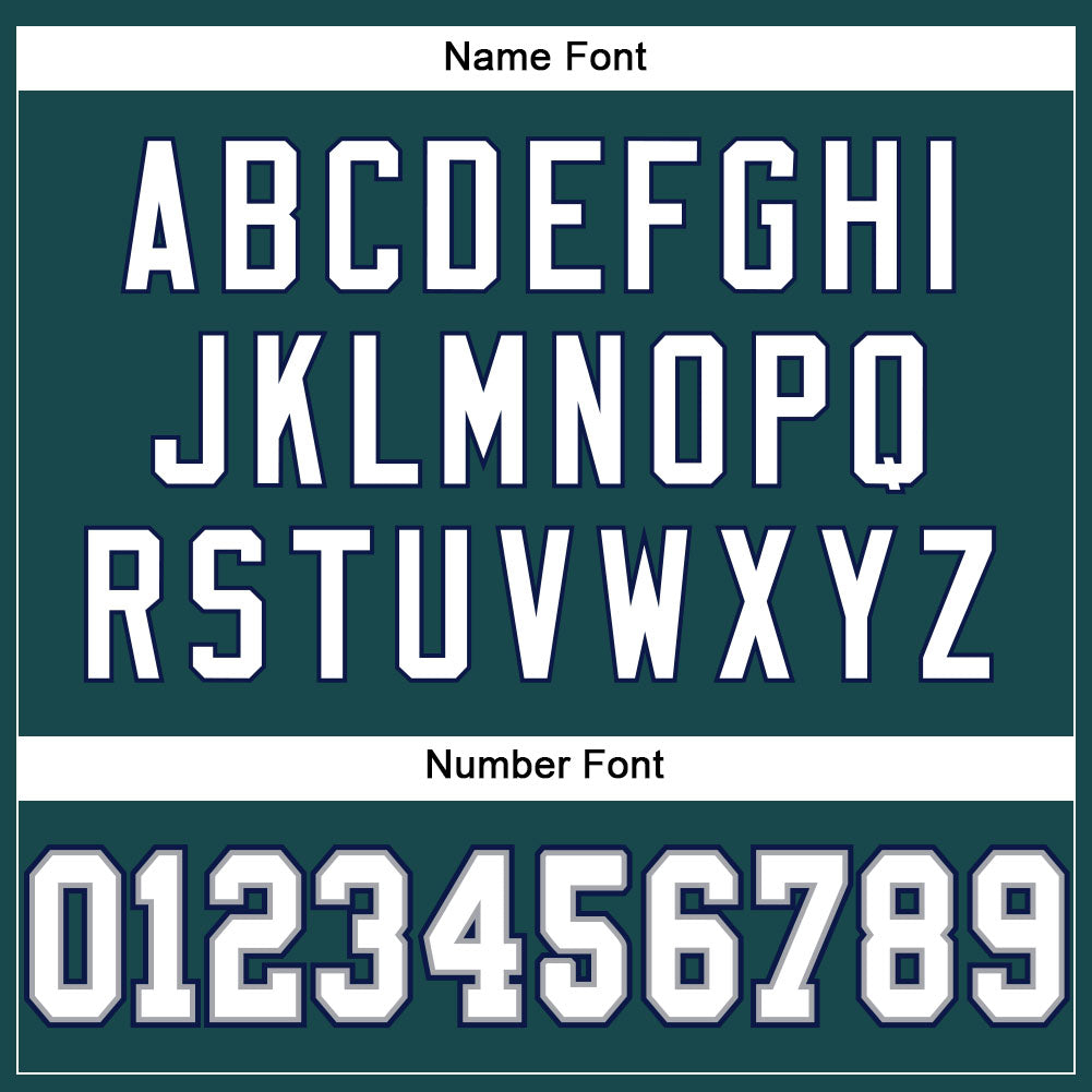 Custom Midnight Green White-Navy Mesh Authentic Football Jersey