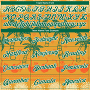 Custom Bay Orange Kelly Green-White 3D Pattern Hawaii Beach Palm Trees Authentic Basketball Jersey