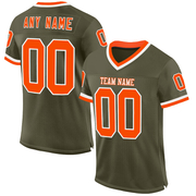 Custom Olive Orange-White Mesh Authentic Throwback Salute To Service Football Jersey