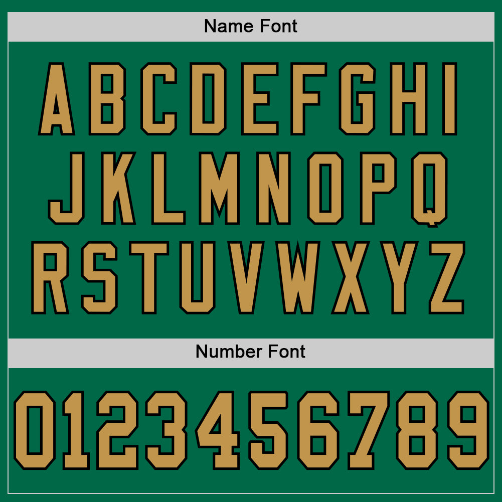 Custom Kelly Green Old Gold-Black Mesh Authentic Throwback Football Jersey