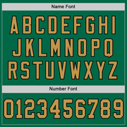 Custom Kelly Green Old Gold-Black Mesh Authentic Throwback Football Jersey