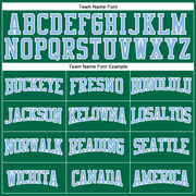 Custom Kelly Green Light Blue-White Mesh Authentic Football Jersey