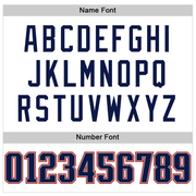 Custom White Navy-Scarlet Mesh Authentic Football Jersey