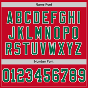 Custom Red Kelly Green-White Mesh Authentic Throwback Football Jersey