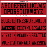 Custom Red Red-Black Mesh Authentic Football Jersey