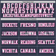 Custom Navy Pink-White Mesh Authentic Throwback Football Jersey