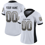 Custom White Black-Vegas Gold Mesh Drift Fashion Football Jersey