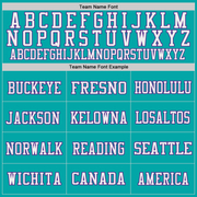 Custom Aqua Purple-White Mesh Authentic Throwback Football Jersey