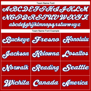 Custom Red White-Royal Mesh Authentic Throwback Football Jersey