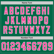 Custom Kelly Green Pink-White Mesh Authentic Throwback Football Jersey