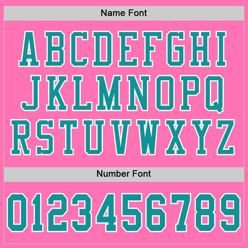 Custom Pink Teal-White Mesh Authentic Football Jersey