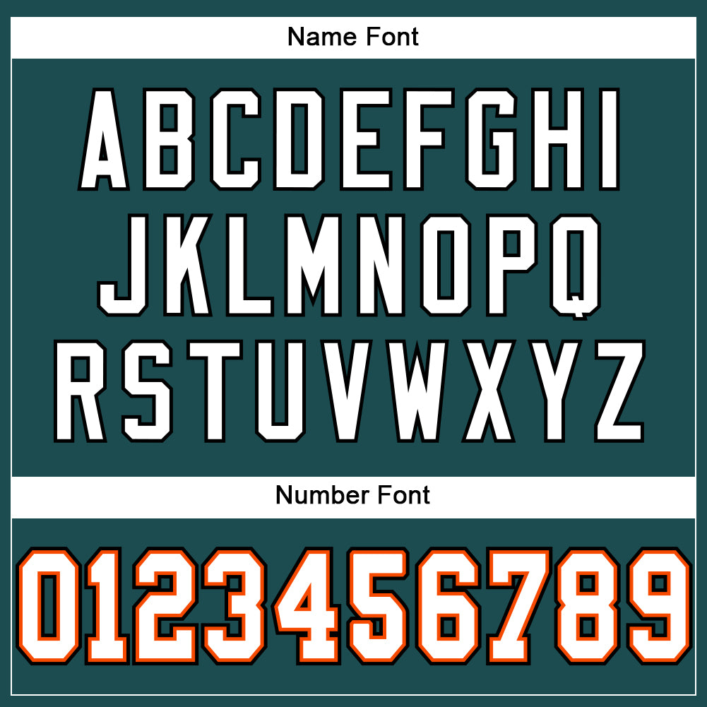 Custom Midnight Green White-Orange Mesh Authentic Football Jersey