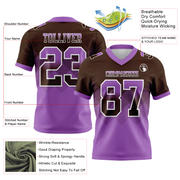 Custom Brown Medium Purple-White Mesh Authentic Gradient Square Shape Flag Football Jersey