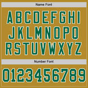 Custom Old Gold Kelly Green-White Mesh Authentic Throwback Football Jersey
