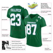 Custom Kelly Green White-Light Blue Mesh Authentic Football Jersey