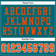 Custom Teal Orange-White Mesh Authentic Football Jersey