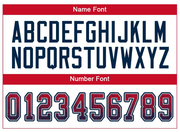 Custom Scarlet Navy-Gray Mesh Drift Fashion Football Jersey