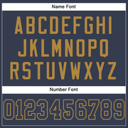 Custom Navy Navy-Old Gold Mesh Authentic Football Jersey