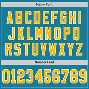 Custom Panther Blue Gold-White Mesh Authentic Throwback Football Jersey