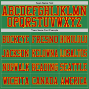 Custom Grass Green Red-Gold Mesh Authentic Football Jersey