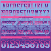 Custom Light Blue Purple-Pink Mesh Authentic Gradient Square Shape Flag Football Jersey