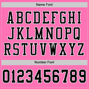 Custom Pink Black-White Mesh Authentic Football Jersey