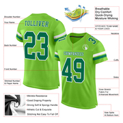 Custom Neon Green Kelly Green-White Mesh Authentic Football Jersey