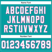 Custom Aqua White-Pink Mesh Authentic Football Jersey