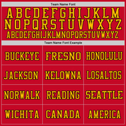 Custom Red Gold-Black Mesh Authentic Football Jersey