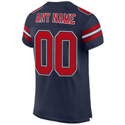 Custom Navy Red-White Mesh Authentic Football Jersey