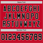 Custom Red Black-White Mesh Authentic Throwback Football Jersey