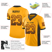Custom Gold Black-Red Mesh Drift Fashion Football Jersey