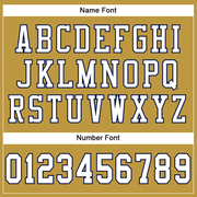 Custom Old Gold White-Navy Mesh Authentic Football Jersey