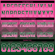 Custom Pink Green-White Mesh Authentic Gradient Square Shape Flag Football Jersey