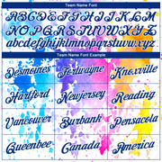 Custom White Royal 3D Pattern Design Watercolor Splash Authentic Basketball Jersey