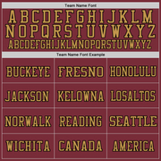 Custom Burgundy Black-Old Gold Mesh Authentic Throwback Football Jersey