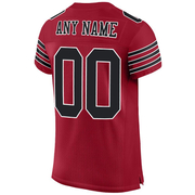 Custom Cardinal Black-White Mesh Authentic Football Jersey
