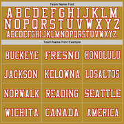 Custom Old Gold Red-White Mesh Authentic Throwback Football Jersey