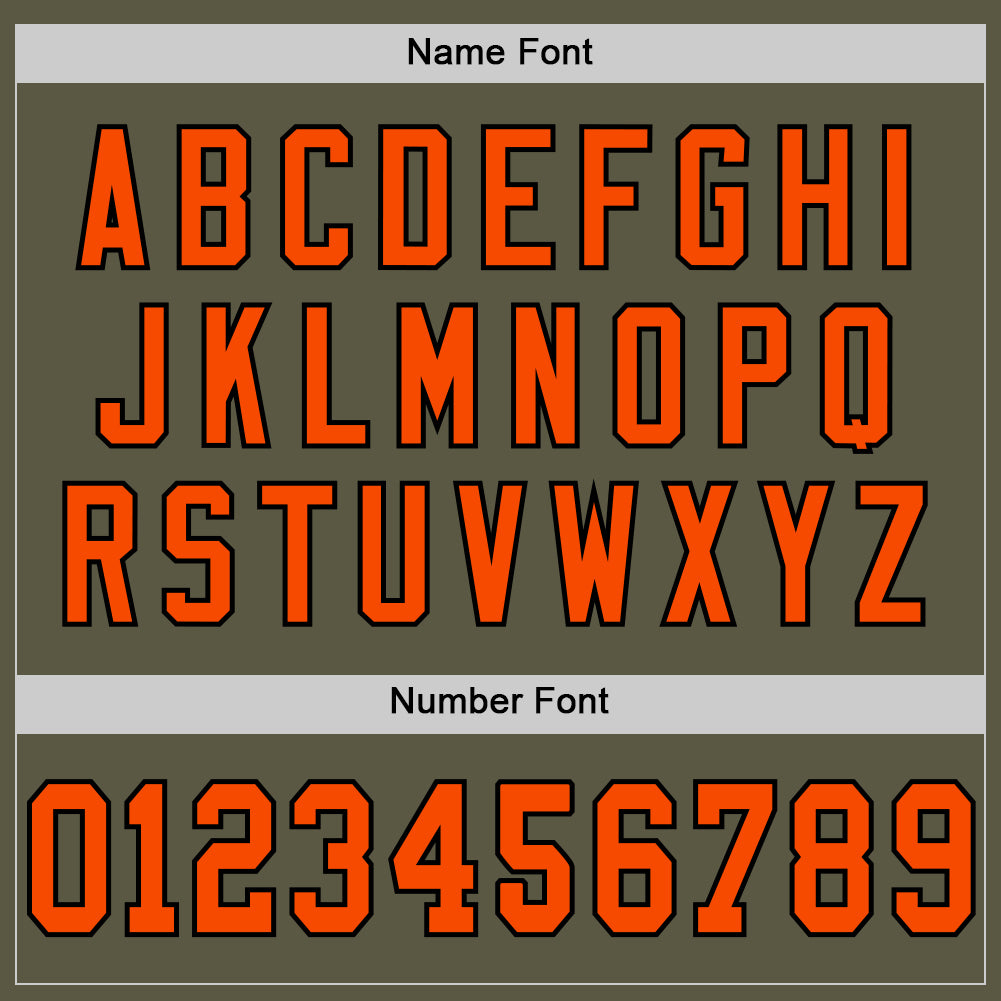 Custom Olive Orange-Black Mesh Authentic Throwback Salute To Service Football Jersey