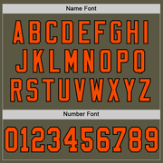 Custom Olive Orange-Black Mesh Authentic Throwback Salute To Service Football Jersey