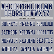 Custom Light Gray Navy-White Mesh Authentic Football Jersey