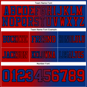 Custom Royal Red-Black Mesh Authentic Gradient Fashion Football Jersey